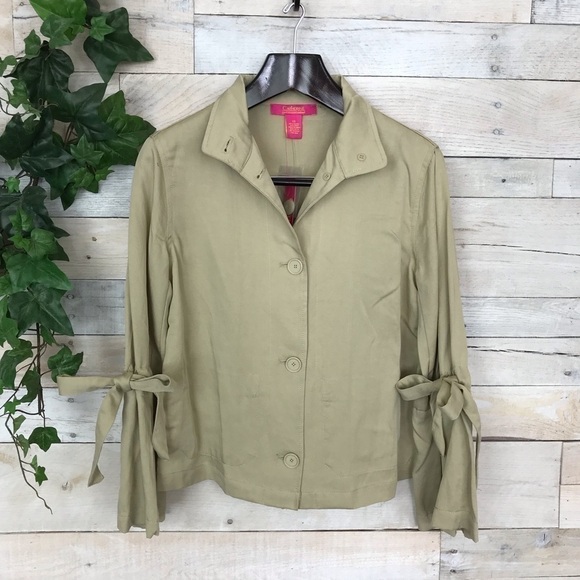 Catherine Malandrino Khaki Button Blouse Jacket XS - Picture 1 of 8